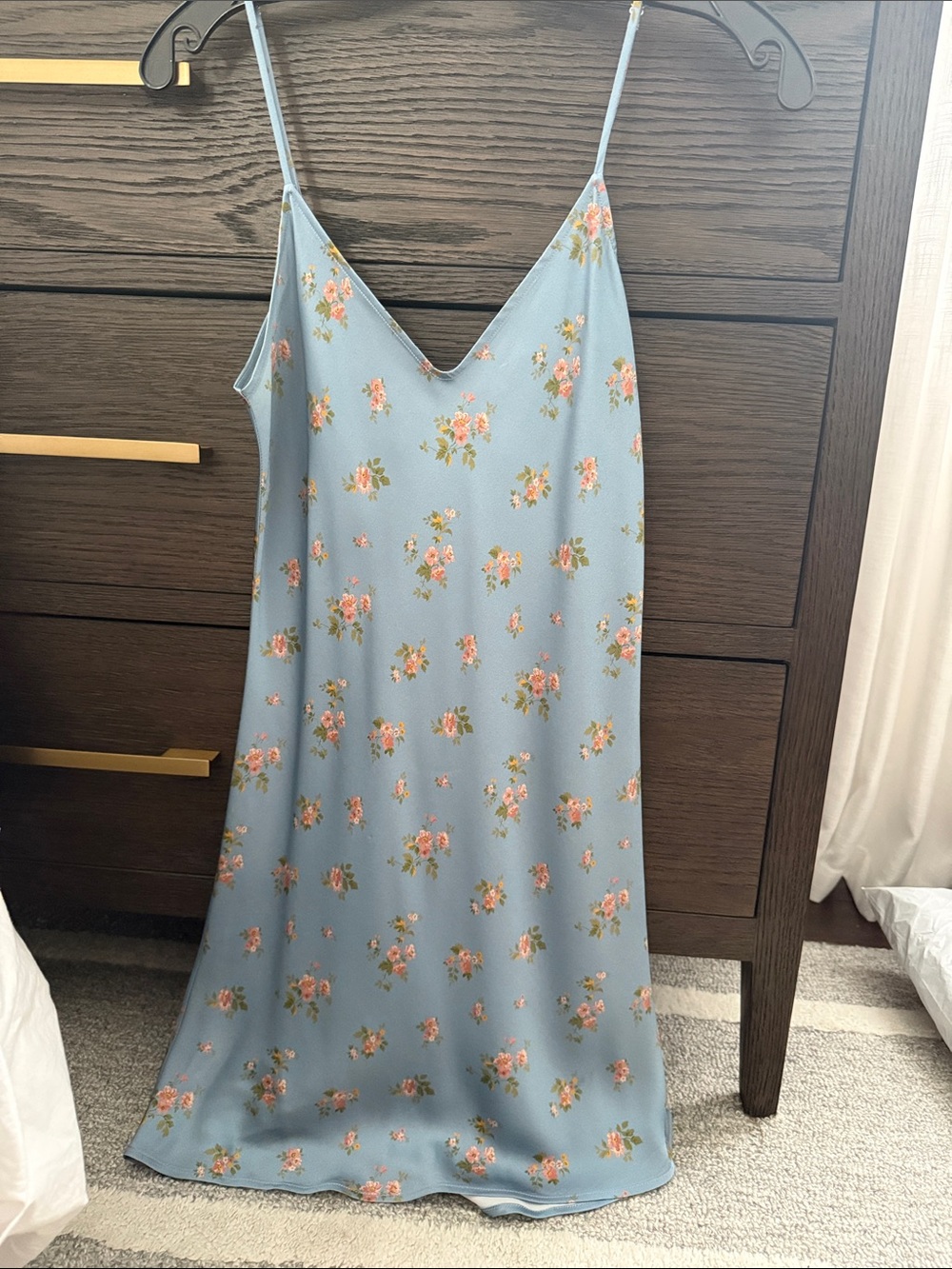 Reformation Blue Floral Slip Dress
